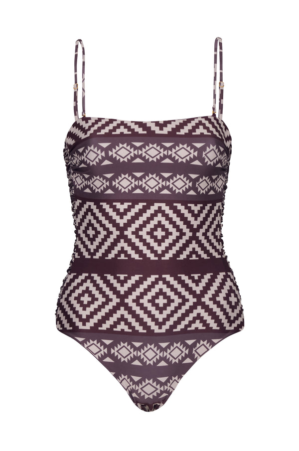 Las Balsas One Piece / Ethnic Motif - Purple